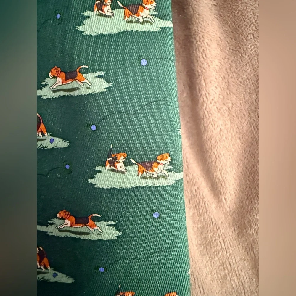 🆕Vineyard Vines-Boys Fetching Beagles Tie, Charleston Green, OneSize, NWT